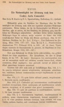 334-346 Die Nothwendigkeit der Firmung nach dem Codex Juris Canonici
