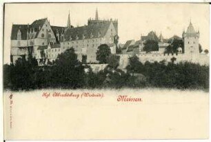 Meißen. Albrechtsburg Westseite, Kornhaus, Burgtor