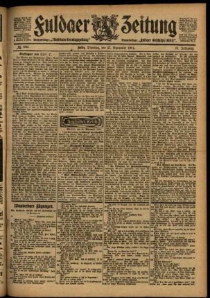 Ausgabe vom Dienstag, den 27. September 1904.