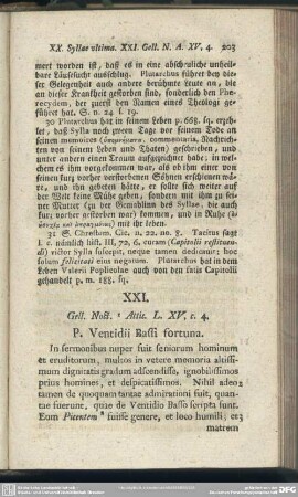 XXI. Gell. Noct. Attic. L. XV, c. 4. P. Ventidii Bassi fortuna