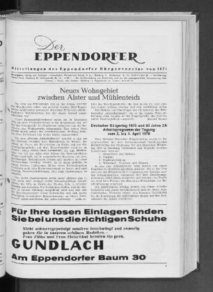 Deutscher Bürgertag 1976 und 90 Jahre ZA Arbeitsprogramm der Tagung vom 2. bis 4. April 1976