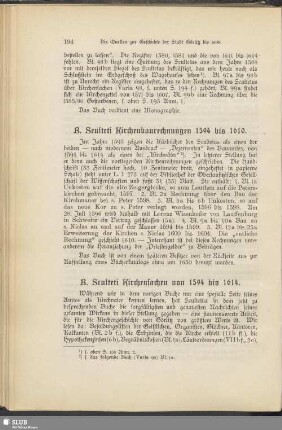 B. Sculteti Kirchensachen von 1594 bis 1614