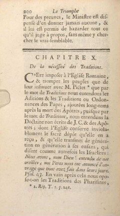 Chapitre X. De la nécessité des Traditions.