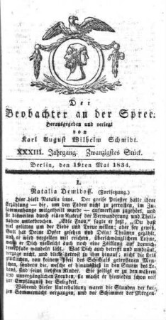 20. Stueck, 19. Mai 1834