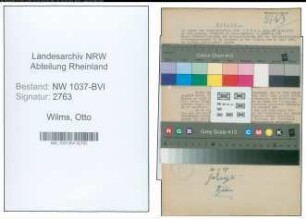 Entnazifizierung Otto Wilms , geb. 24.09.1893 (Baecker)