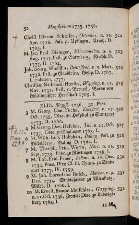 52-60, Magisterium 1756 - 1758