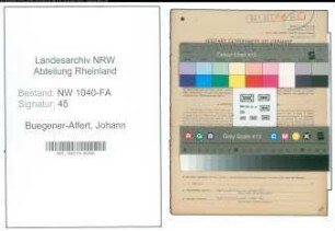 Entnazifizierung Johann Buegener-Alfert , geb. 30.12.1898 (Landwirt)