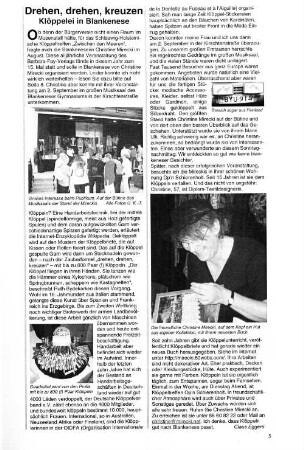 Drehen, drehen, kreuzen : Klöppelei in Blankenese