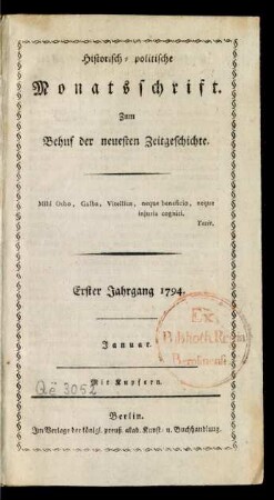 Erster Jahrgang 1794. Januar