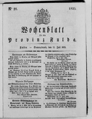 Nr. 28, Ausgabe vom 11. Juli 1835