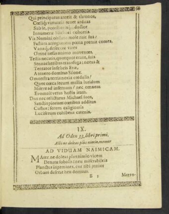 IX. Ad Oden 33. libri primi. Albi ne doleas plus nimio, memor