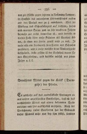 Bewährtes Mittel gegen die Kolik (Darmgicht) der Pferde