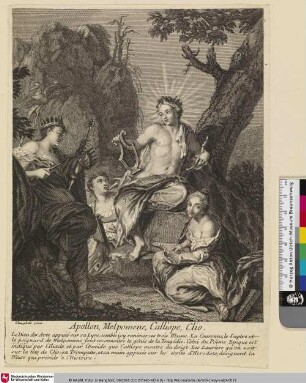 Apollon, Melpomene, Calliope, Clio