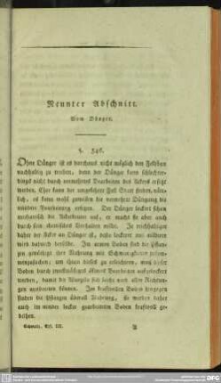 Neunter Abschnitt. Vom Dünger