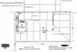 Stuttgart-Bad Cannstatt: Empfangsgebäude Verwaltungsgebäude Grundriß Dachgeschoß re.Teil