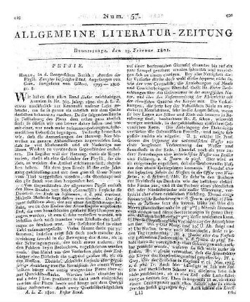 Annalen der Physik. Bd. 2-6. Angefangen v. F. A. C. Gren, fortgesetzt v. L. W. Gilbert. Halle: Renger 1799-1800