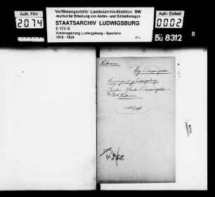 Weg- und Torsperrgelder, Oberamt Heilbronn (Heilbronn, Neckargartach)