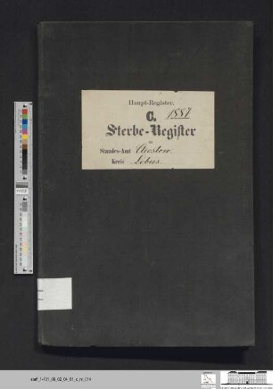 Sterberegister Kliestow 1887