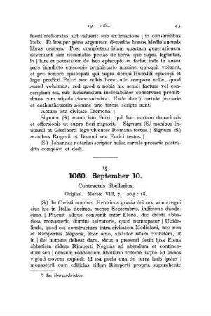 19. 1060. September 10. Contractus libellarius.