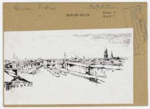 Vogelschauansicht. Berlin, Mitte, Rolandufer/Mühlendammbrücke/Fischerkiez