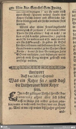 Antwort Auff das XXIII. Capitel, Was ein Ketzer sei, und daß die Lutheraner keine Ketzer sein