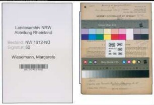 Entnazifizierung Margarete Wiesemann , geb. 06.01.1908 (Kauffrau)