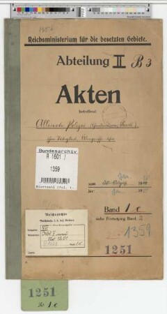 Alliierte Polizei (Gendarmerie, sureté); Tätigkeit, Uebergriffe usw.: Bd. 1 c