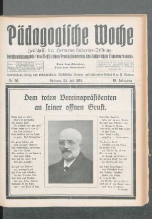 ¬Dem¬ toten Vereinspräsidenten an seiner offnen Gruft