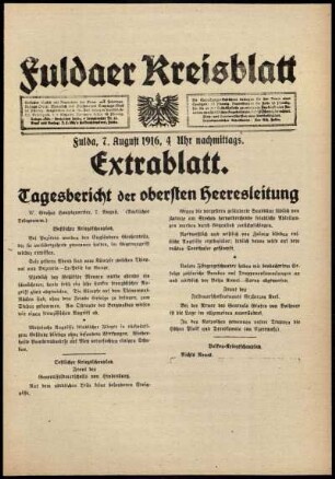 Ausgabe vom Montag, den 07. August 1916.