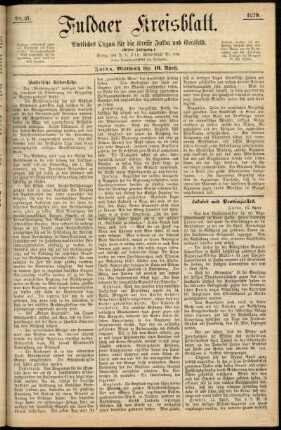 Ausgabe vom Mittwoch, den 16. April 1879.