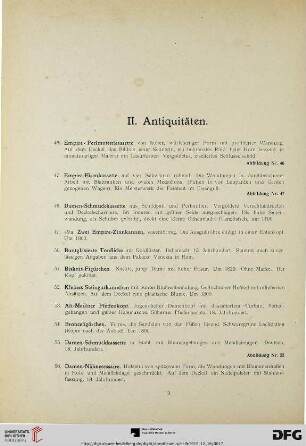 II. Antiquitäten (Nr. 46-121d)