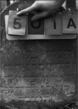 Grabstein 501 (Index: 100115479) Material: Sandstein Zustand: verwittert Maße HxBxT: 65x59x12 cm Beschreibung: Stele mit eingezogenem Rundbogenabschluß, eingetieftes Schriftfeld: Grabstein 501A
