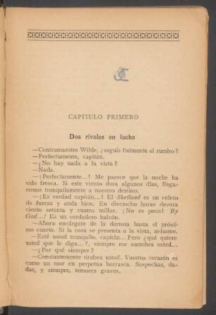 Capítulo primero - Dos rivales en lucha