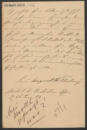 Brief an B. Schott's Söhne : 26.01.1883