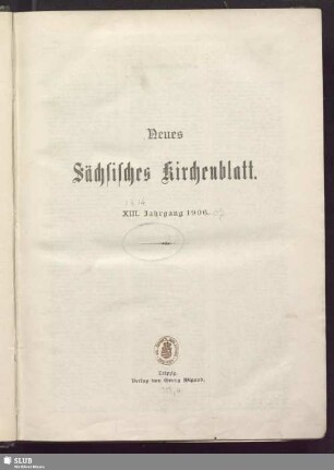 13.1906: Neues sächsisches Kirchenblatt
