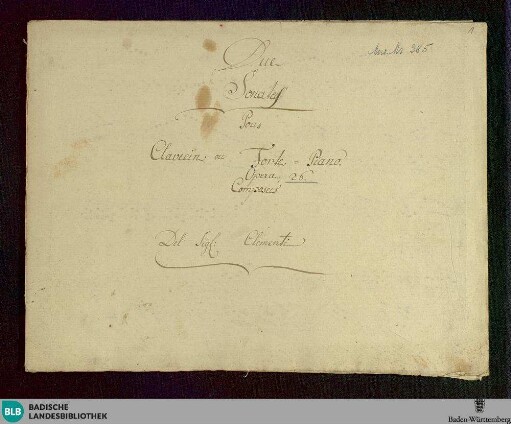 Sonatas - Don Mus.Ms. 285 : cemb; A; TysC 25/4