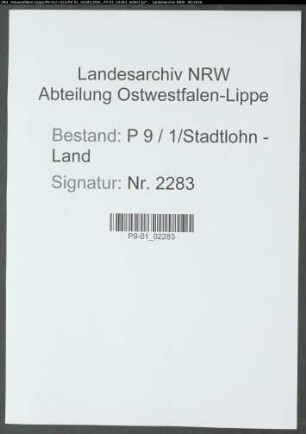 Sterberegister Standesamt Stadtlohn-Land