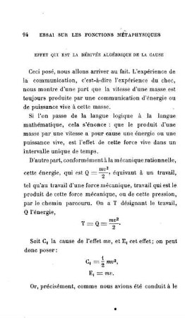 Effet qui est la dérivée algébrique de la cause.