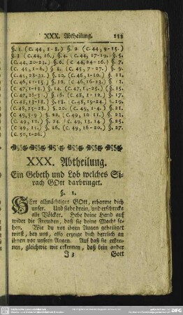 XXX. Abtheilung. Ein Gebeth und Lob welches Sirach Gott darbringet