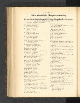 Achte ordentliche Hauptversammlung des Verbandes selbständiger öffentlicher Chemiker Deutschlands.