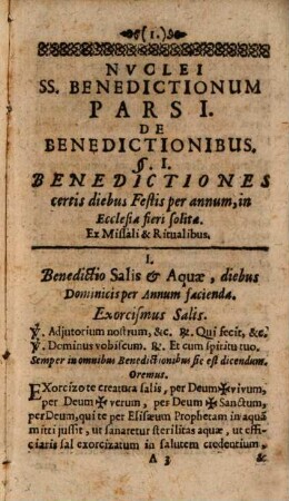 Nucleus Benedictionum : continens diversarum rerum tum Benedictiones ...