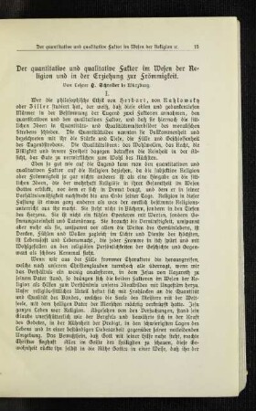 ¬Der¬ quantitative und qualitative Faktor im Wesen der Religion und in der Erziehung zur Frömmigkeit