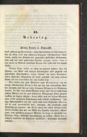 Franz Xaver v. Schwäbl : [Nekrolog]