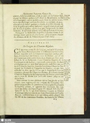 Chapitre II. De l'orgine des Chanoines Reguliers
