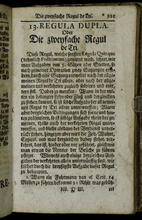 13. Regula Dupla. Oder Die zweyfache Regul de Tri.