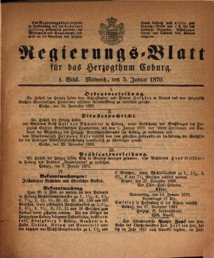 Regierungs-Blatt für das Herzogtum Coburg. 1870