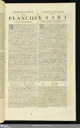 Explication De cette Planche : Verklaaringe Over deze Kaart