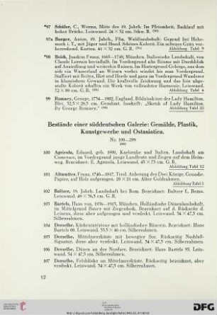Bestände einer süddeutschen Galerie: Gemälde, Plastik, Kunstgewerbe und Ostasiatica (Nr. 100-259)