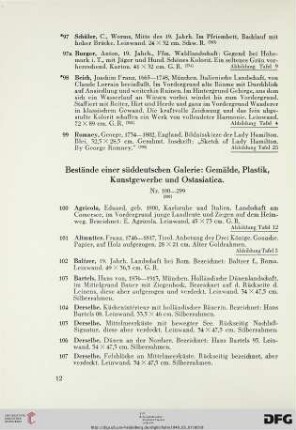 Bestände einer süddeutschen Galerie: Gemälde, Plastik, Kunstgewerbe und Ostasiatica (Nr. 100-259)