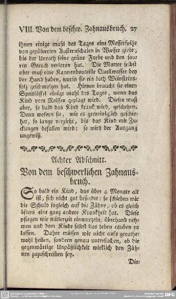 Achter Abschnitt. Von dem beschwerlichen Zahnausbruch